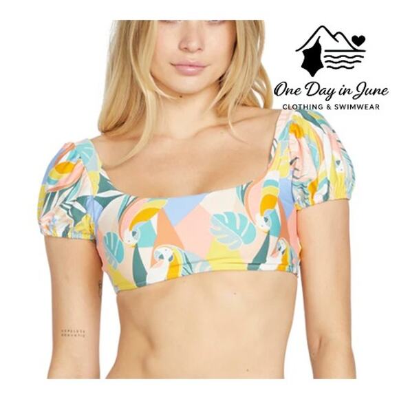 Volcom Tie Back Ruffle Bikini Top Size XS - Picture 1 of 6